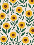 Sunny Sunflower Botanical Pattern Rug