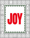Red Bold Joy Snowflake Border Rug