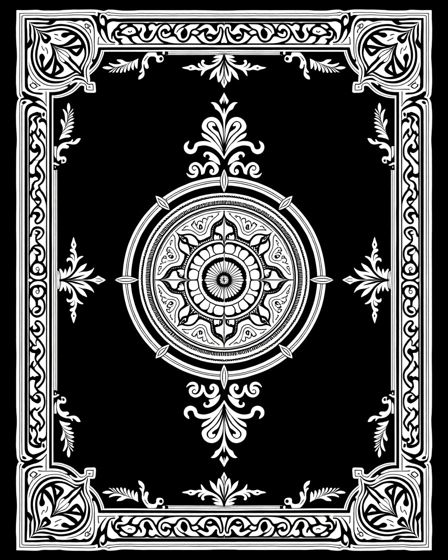 Intricate Mandala Border Design Rug