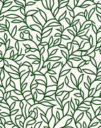 Lush Green Leafy Vine Pattern Rug