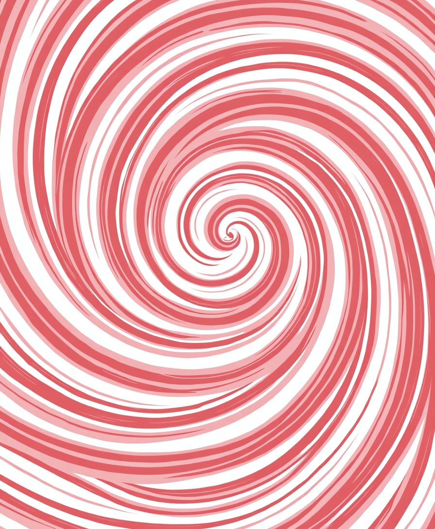 Red and White Swirl Pattern Area Rug