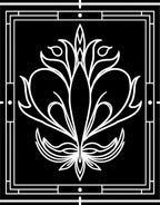 Art Deco Floral Symmetry Design Rug