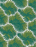 Green Palm Leaf Pattern Rug