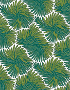 Green Palm Leaf Pattern Rug