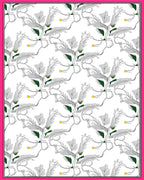 White Fern Swirl with Yellow Accents Rug