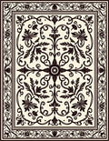 Ornate Floral Scrollwork Design Rug