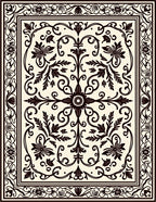 Ornate Floral Scrollwork Design Rug
