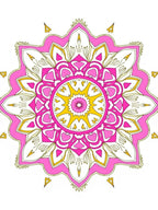 Vibrant Pink Yellow Mandala Pattern Rug