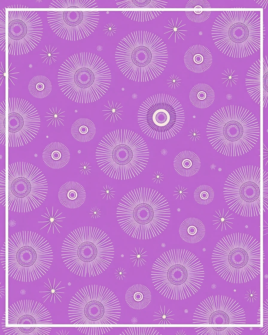 Radiant Starburst Patterned Purple Rug