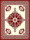Ornate Floral Bordered Cream Rug