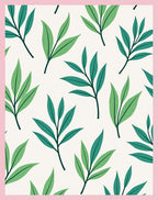 Green Leaf Pattern Print Rug