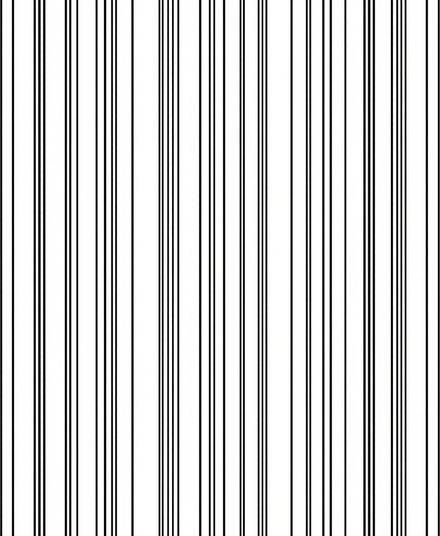 Black White Vertical Stripes Accent Rug