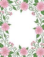Pink Floral Swirls Design Rug