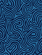 Abstract Blue Swirls Pattern Rug