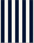 Classic Navy White Stripe Pattern Rug