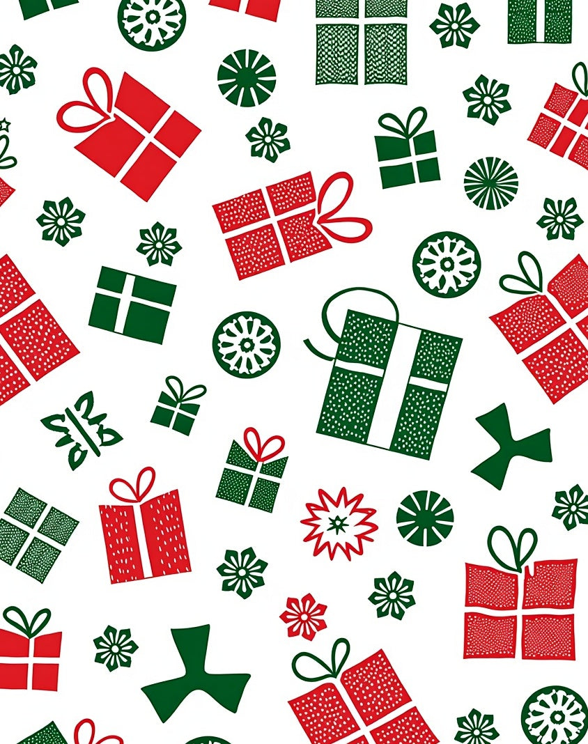 Classic Red Green Gift Boxes Rug