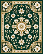 Vintage Botanical Floral Garden Rug