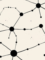 Abstract Black Dot Connection Pattern Rug