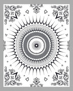 Intricate Mandala Style Rayed Circular Pattern Rug