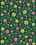Yellow Pink Floral Botanical Design Rug