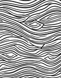 Abstract Wavy Black White Pattern Rug