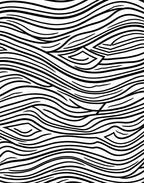 Abstract Wavy Black White Pattern Rug