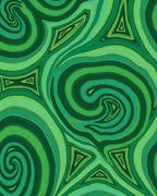 Abstract Swirl Triangles Green Pattern Rug