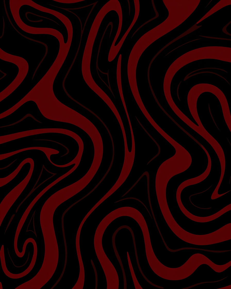 Dramatic Red Swirl Pattern Rug