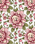 Pink Floral Whimsical Pattern Rug