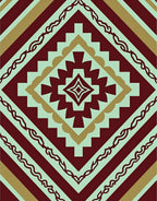 Tribal Diamond Geometric Pattern Rug