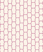 Cracked Hexagonal Pink Geometric Pattern Rug