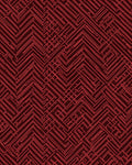 Crimson Herringbone Maze Pattern Rug