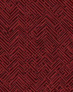 Crimson Herringbone Maze Pattern Rug