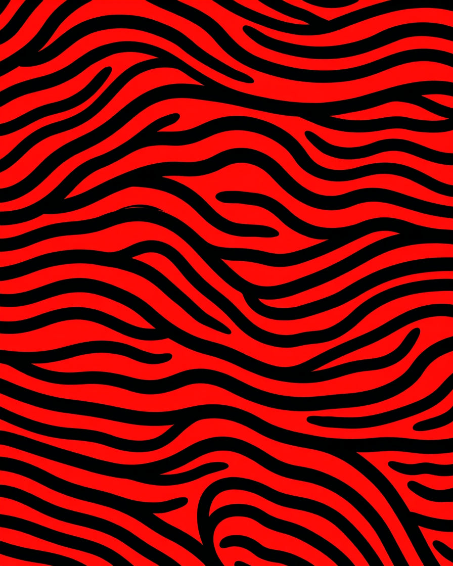 Vibrant Red Black Zebra Stripes Rug