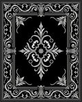 Classical Black White Scroll Pattern Rug