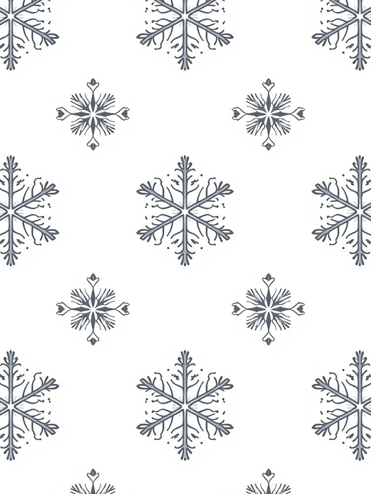 Cool Gray Snowflake Repeat Rug