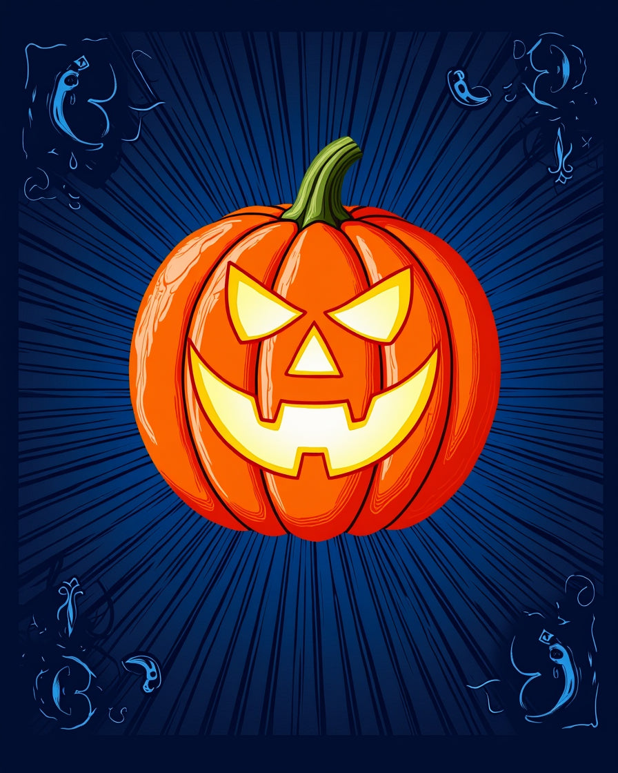 Spooky Jack O Lantern Halloween Rug