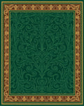 Ornate Verdant Vine Scrollwork Rug