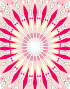 Floral Sunburst Mandala Design Rug