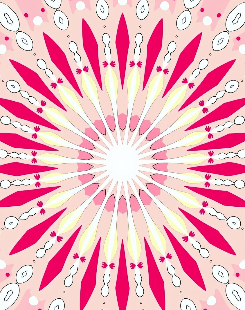 Floral Sunburst Mandala Design Rug