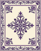 Elegant Floral Scroll Work Design Rug