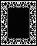 Ornate White Filigree Scroll Pattern Rug