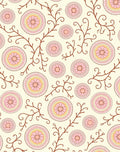 Pink Floral Scrollwork Pattern Design Rug
