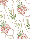 Coral Floral Vine Pattern Rug