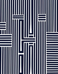 Naval White Bold Geometric Stripes Rug