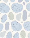 Abstract Blue Green Pebble Pattern Rug