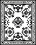 Black White Classic Damask Tile Rug