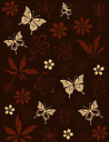 Brown Butterfly Floral Pattern Rug