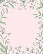 Delicate Green Swirl Floral Border Rug