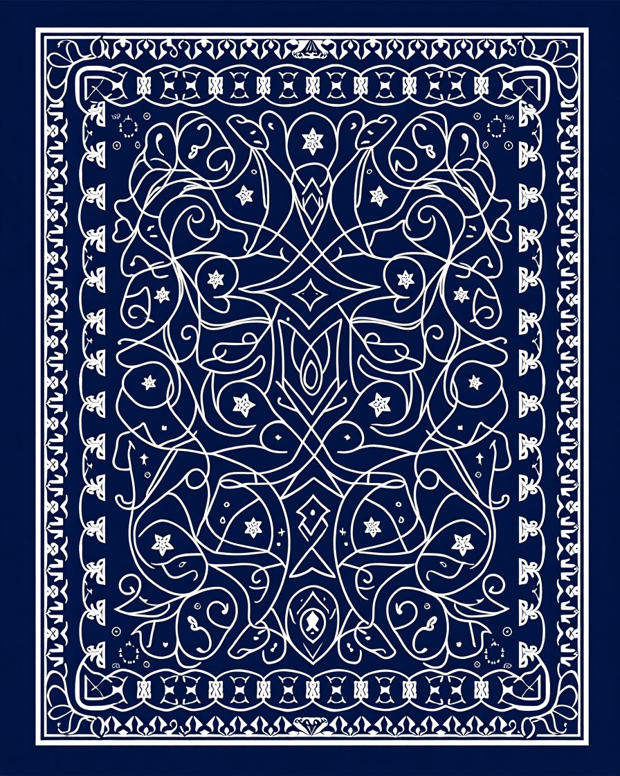 Intricate Ornate Symmetry Pattern Rug